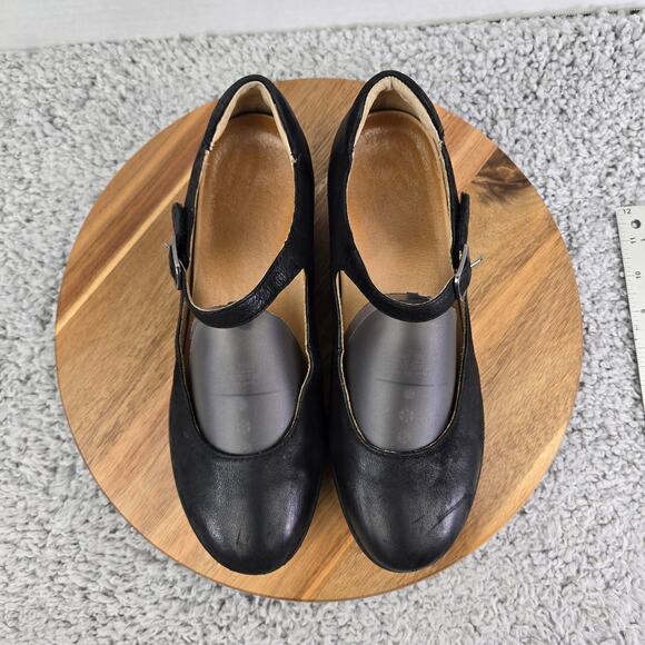 Dansko Marcella Black Leather Mary Jane Mini Wedge Comfort Daily Shoe Womens 39 - Picture 6 of 14